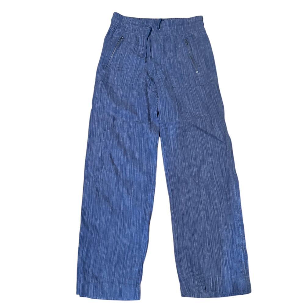 Athleta | Cabo 100% Linen Wide Leg Chambray Pants Size 2